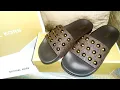 MICHAEL KORS GILMORE Studded Logo Slide Sandal Unboxing Review