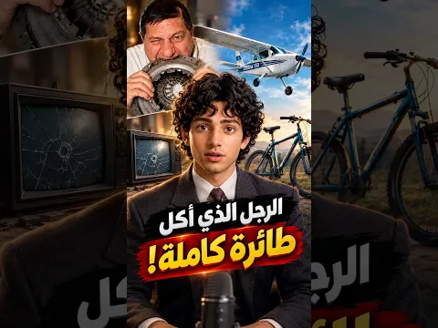 أكل دراجة وتلفزيون… ثم أكل طائرة! 😱✈️