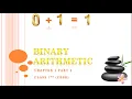 Binary Arithmetic CBSE Class 7th