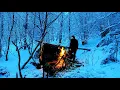 Download Lagu 3 Days Solo Winter Camping Adventure in the Snowstorm, Bushcraft Survival Shelter, Campfire Cooking