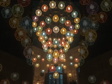 Amazing Colorful Hanging Lights Decoration πβ¨ | Beautiful Chandelier Design #shorts#viral