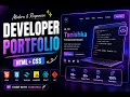 Modern Portfolio Hero Section Using HTML CSS Responsive Glassmorphism Portfolio Design