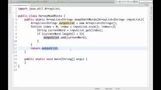 Back-pocket code Filter an ArrayList Java