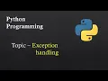 Exception handling in python python programming in hindi