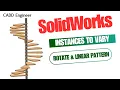 Rotate Linear Pattern in One Feature in SolidWorks Instances to Vary