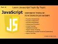 Different Types of functions in JavaScript Declaration Expression Callback Async