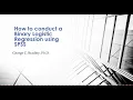 How to conduct Binary Logistic Regression using SPSS