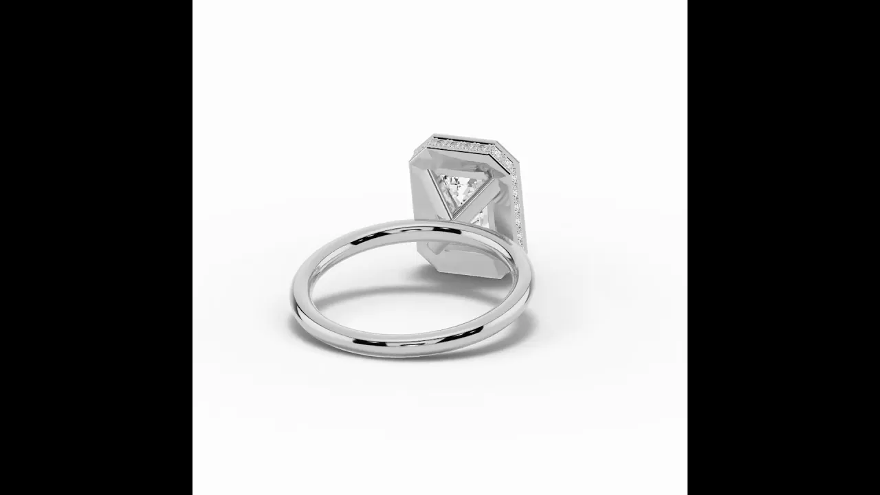 Emerald Cut Nova Halo Engagement Ring