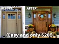 How to Stain a Front Door to Look Like Real Wood FOR LESS THAN 20