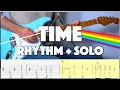 EASY How To MASTER Time by Pink Floyd Rhythm FULL Solo Tabs
