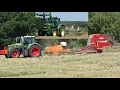 Download Lagu Rowing Up, Baling \u0026 Collecting small bale hay with John Deere, Merlo and  Fendt + Baler \u0026 Bale Baron