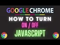 How To Turn On Or Off JavaScript In The Google Chrome Web Browser PC Tutorial