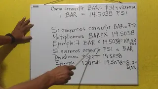 CONVERTIR BAR A PSI Y VICEVERSA