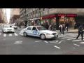 NYPD AUXILIARY POLICE OLD SCHOOL CROWN VICTORIA POLICE INTERCEPTOR PATROLLING IN MIDTOWN NYC