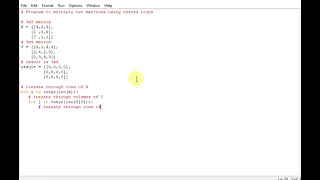 Program to multiply two matrices using nested loops