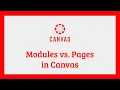 Modules vs Pages in Canvas