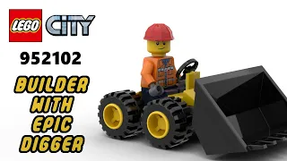 952102 BUILDER WITH EPIC DIGGER | LEGO City Magazine Gift Virtual Build