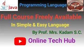 First Java Program ll JDK JRE JVM ll Variable in Java ll Online Tech Hub