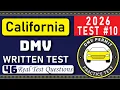 2026 California DMV Written Test 10 46 Real Test Questions California DMV Practice Test