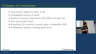 The road to new features PGConf dev 2024