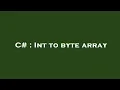 C Int to byte array