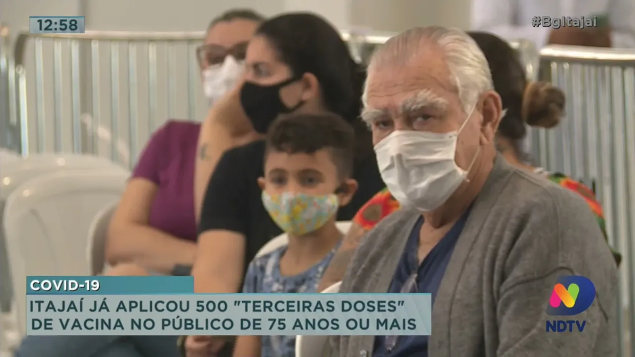 Itajaí já aplicou 500 terceiras doses de vacina no público de 75 anos ou mais