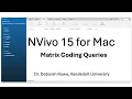 NVivo 15 for Mac Matrix Coding Queries