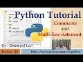 Python Tutorial for Beginners comments in python multi-line statement in python
