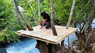 Man Builds CAPSULE Treehouse From a WATER TANK | Start To Finish by @rampewild.