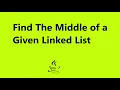 Find the middle of a given linked list Solution - java gfg practice