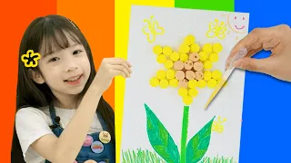 [Tic-Tac Handcrafts ep.8] Coin Tissue Art 🌻🖼️ | Arts and Crafts 🎨 | Lotty Friends
