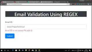 Email Validation in JavaScript using Regular Expression in Hindi Email Validation regex Javascript