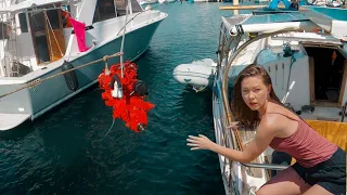 DANGLING OUR BRAND NEW ENGINE OVER THE WATER!