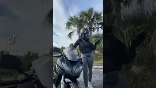 lady with bike ready to race ninja tay21