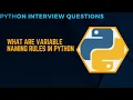 Python Interview Question Valid variable names
