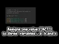 Level No 3 Program that Declare one value to multiple variables