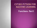 Python for Machine Learning - Functions