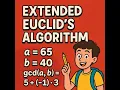 Extended Euclid s algorithm