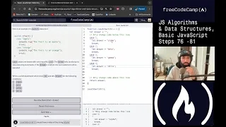 freeCodeCamp JavaScript Algorithms Data Structures Basic JavaScript Steps 76 - 81