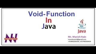 Java Tutorial For Beginners How to Make a Non Return Type Function in java Manish Nain