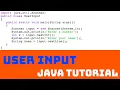 How To Get User Input In Java Java Tutorial 6