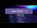 Quiz on Java Data Types and Variables