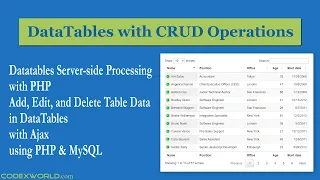 DataTables CRUD Operations with PHP and MySQL