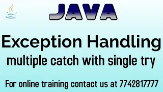multiple catch blocks with a single try in java hinglish