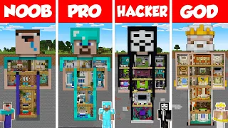 Download Minecraft STATUE BASE HOUSE BUILD CHALLENGE - NOOB vs PRO vs HACKER vs GOD / Animation MP3