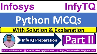 Python MCQs InfyTQ 2023 Python MCQs Preparation Python MCQs Solution Explanation Part-2
