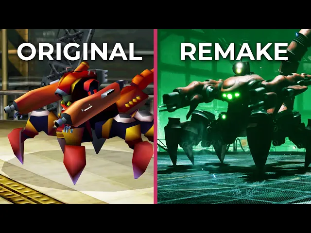 Final Fantasy VII Remake vs. Original (PS4 Pro) Gameplay Graphics Comparison