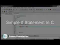 Simple IF statement in C Computer Science Lecture Sabaq pk
