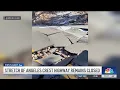 shows buckled section of Angeles Crest Highway