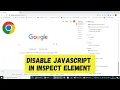 How to disable JavaScript in Inspect Element in Google Chrome